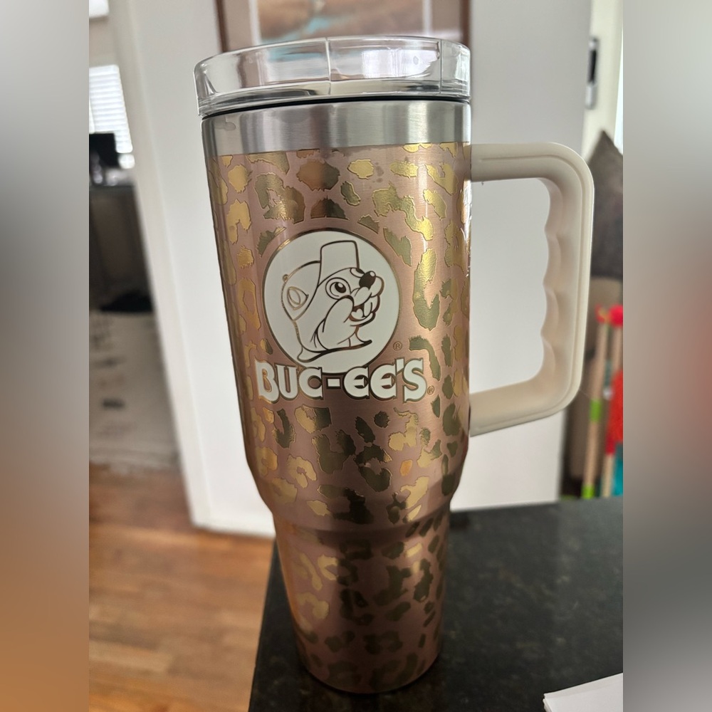 Buc-ee's Gold Leopard Print Tumbler